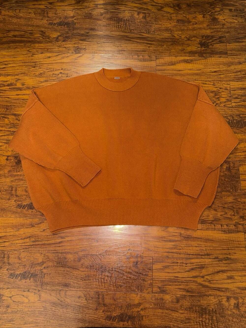 Free People Oversized Ribbed Sweater Orange